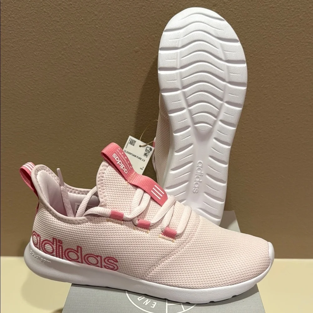 Adidas Cloudfoam Pure 2.0 Women’s Size 7.5 Running Shoes Light Pink - Picture 1 of 12